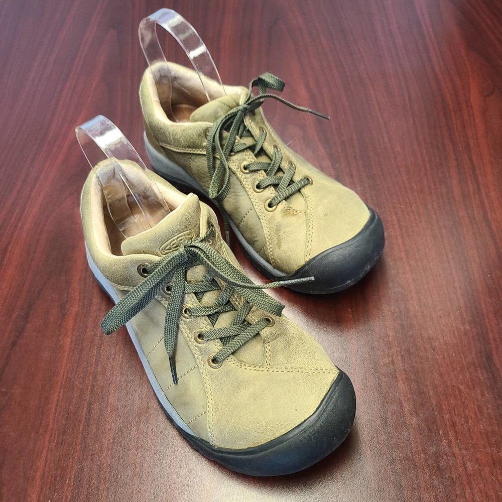 Keen Presidio Leather Hiking Shoes Olive Green Size 8.5 Womens